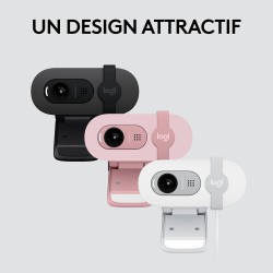 Logitech Brio 100 Webcam Full HD pour réunions/Streaming, équilibre Auto de l'éclairage, Micro intégré, volet de confidentialité