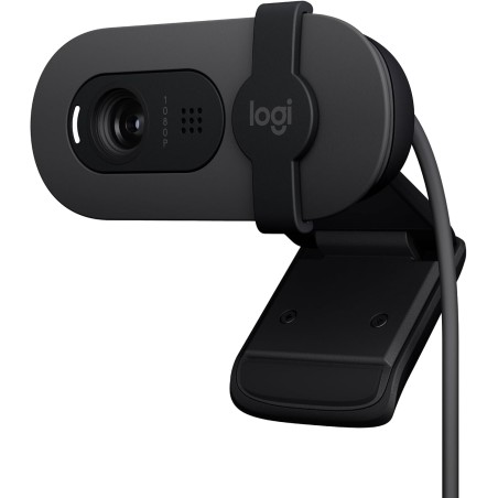Logitech Brio 100 Webcam Full HD pour réunions/Streaming, équilibre Auto de l'éclairage, Micro intégré, volet de confidentialité