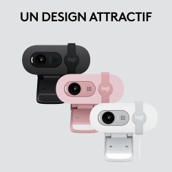 Logitech Brio 100 Webcam Full HD pour réunions/Streaming, équilibre Auto de l'éclairage, Micro intégré, volet de confidentialité