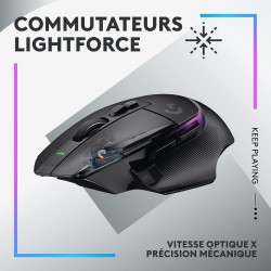 Logitech G G502 X PLUS LIGHTSPEED Souris Gaming RVB Sans Fil - Souris optique boutons hybrides LIGHTFORCE, LIGHTSYNC RVB, Capteu
