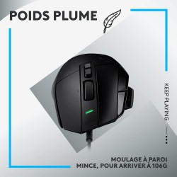 Logitech G502 X Souris Gaming Filaire - LIGHTFORCE boutons primaires hybrides optique-mécanique, capteur gaming HERO 25K, compat