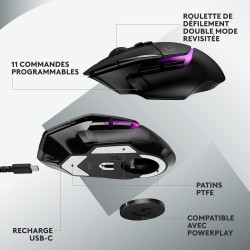 Logitech G G502 X Plus Lightspeed + G640 SE Combo - Souris Gaming RVB sans Fil et Grand Tapis de Souris Gaming en Tissu (460 x 4