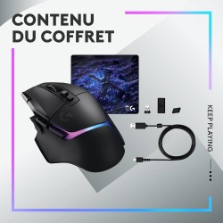 Logitech G G502 X Plus Lightspeed + G640 SE Combo - Souris Gaming RVB sans Fil et Grand Tapis de Souris Gaming en Tissu (460 x 4