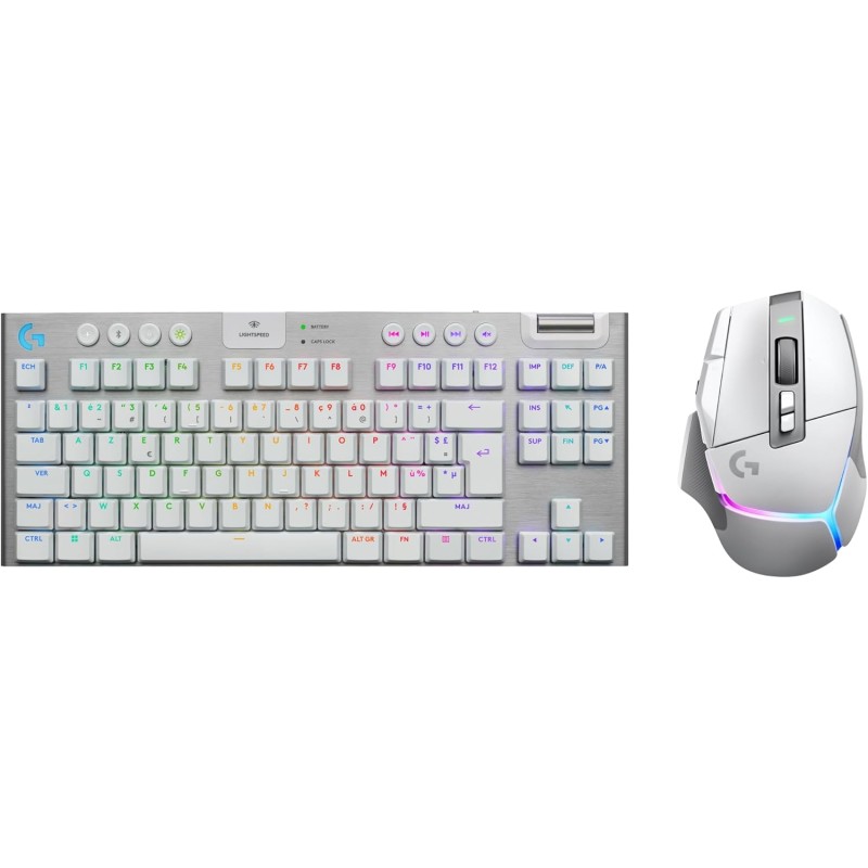 Logitech G G915 X LIGHTSPEED TKL Clavier gaming sans fil ultra-plat, touches PBT double couche, touches entièrement programmable