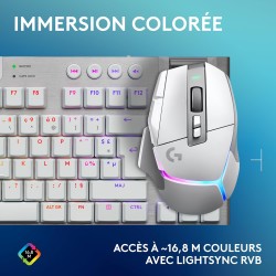 Logitech G G915 X LIGHTSPEED TKL Clavier gaming sans fil ultra-plat, touches PBT double couche, touches entièrement programmable