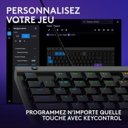 Logitech g g515 tkl corded gaming keyboard (french layout) - noir