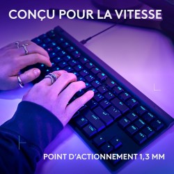 Logitech g g515 tkl corded gaming keyboard (french layout) - noir