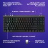 Logitech g g515 tkl corded gaming keyboard (french layout) - noir