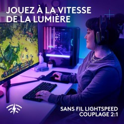 Logitech G G502 X LIGHTSPEED Souris Gaming Sans Fil avec boutons optiques-mécaniques hybrides LIGHTFORCE, Logitech G G515 LIGHTS