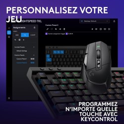Logitech G G502 X LIGHTSPEED Souris Gaming Sans Fil avec boutons optiques-mécaniques hybrides LIGHTFORCE, Logitech G G515 LIGHTS
