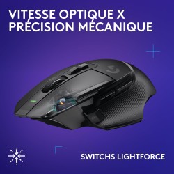 Logitech G G502 X LIGHTSPEED Souris Gaming Sans Fil avec boutons optiques-mécaniques hybrides LIGHTFORCE, Logitech G G515 LIGHTS