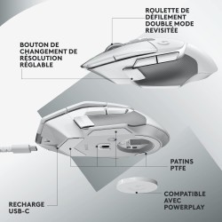 Logitech G G502 X LIGHTSPEED Souris Gaming Sans Fil - Souris optique avec boutons optiques-mécaniques hybrides, Logitech G G515 