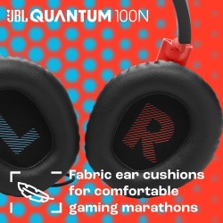 JBL Quantum 100N, casque gaming circum-auriculaire filaire, micro amovible, QuantumSURROUND Signature, comfortable, compatibilit