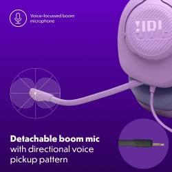 JBL Quantum 100M2 Casque gaming filaire circum-auriculaire avec microphone amovible, son JBL QuantumSOUND Signature, câble jack 