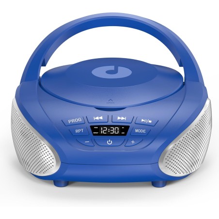 Gueray Lecteur CD Portable Boombox Radio CD Compact avec Haut-Parleurs Stéréo Radio FM Entrée AUX 3,5 mm Jack Casque et Écran LC