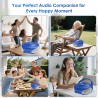 Gueray Lecteur CD Portable Boombox Radio CD Compact avec Haut-Parleurs Stéréo Radio FM Entrée AUX 3,5 mm Jack Casque et Écran LC