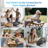 Gueray Lecteur CD Portable Boombox Radio CD Compact avec Haut-Parleurs Stéréo Radio FM Entrée AUX 3,5 mm Jack Casque et Écran LC