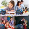 Lecteur cd stéréo portable boombox avec radio fm, bleutooth, lecture de cd-r/cd-rw/mp3/wma, port usb, entrée aux, prise casque