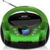 Boombox portable cd/cd-r usb fm radio entrée aux casque lecteur cd enfant chaîne stéréo système compact (golo vert)
