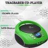 Boombox portable cd/cd-r usb fm radio entrée aux casque lecteur cd enfant chaîne stéréo système compact (golo vert)