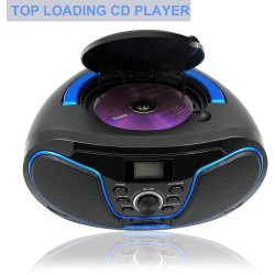 Lecteur cd avec bleutooth, lp-d02 radio fm portable stéréo avec son cristallin, lecture mp3, entrée usb et aux, prise casque, ec