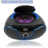 Lecteur cd avec bleutooth, lp-d02 radio fm portable stéréo avec son cristallin, lecture mp3, entrée usb et aux, prise casque, ec