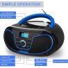 Lecteur cd avec bleutooth, lp-d02 radio fm portable stéréo avec son cristallin, lecture mp3, entrée usb et aux, prise casque, ec