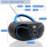 Lecteur cd avec bleutooth, lp-d02 radio fm portable stéréo avec son cristallin, lecture mp3, entrée usb et aux, prise casque, ec