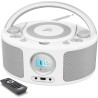 Poste cd enfant, wiscent radio fm lecteur cd portable boombox (avec bleutooth,radio fm,usb,aux,prise casque) lecteur cd enfant