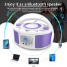 Poste cd enfant, wiscent radio fm lecteur cd portable boombox (avec bleutooth,radio fm,usb,aux,prise casque) lecteur cd enfant