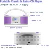 Poste cd enfant, wiscent radio fm lecteur cd portable boombox (avec bleutooth,radio fm,usb,aux,prise casque) lecteur cd enfant
