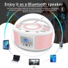 Poste cd enfant, wiscent radio fm lecteur cd portable boombox (avec bleutooth,radio fm,usb,aux,prise casque) lecteur cd enfant