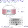Poste cd enfant, wiscent radio fm lecteur cd portable boombox (avec bleutooth,radio fm,usb,aux,prise casque) lecteur cd enfant
