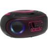 Denver lecteur de cd portable tcl-212btpink. boombox. radio fm. bleutooth. haut-parleurs volume 4w. entrée aux. lecture mp3 via 