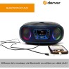 Radio-cd mp3 denver electronics bleutooth led lcd bleu noir/bleu