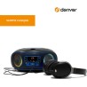 Radio-cd mp3 denver electronics bleutooth led lcd bleu noir/bleu