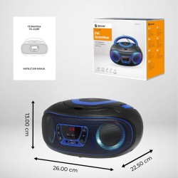 Radio-cd mp3 denver electronics bleutooth led lcd bleu noir/bleu