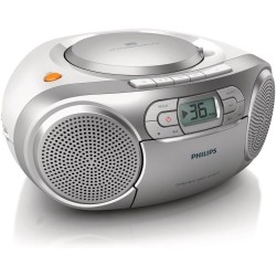 Philips Boombox AZ127/12 Reproductor de CD Casete Radio FM y Entrada de Audio Portátil