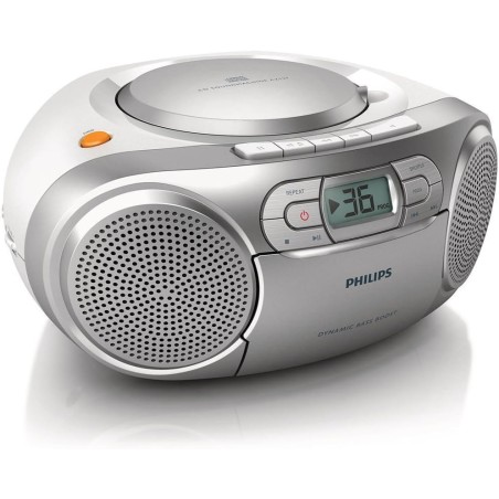 Philips Boombox AZ127/12 Reproductor de CD Casete Radio FM y Entrada de Audio Portátil