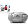 Philips Boombox AZ127/12 Reproductor de CD Casete Radio FM y Entrada de Audio Portátil