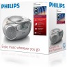 Philips Boombox AZ127/12 Reproductor de CD Casete Radio FM y Entrada de Audio Portátil