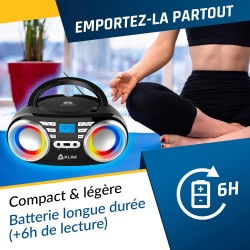 Klim boombox b3 - poste radio cd portable - nouveauté - radio fm, cd, bleutooth, usb, mp3 - cd boombox - mode filaire et sans fi