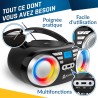 Klim boombox b3 - poste radio cd portable - nouveauté - radio fm, cd, bleutooth, usb, mp3 - cd boombox - mode filaire et sans fi