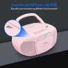 MEDION E66476 Stereo Sound System (Boombox, Lecteur CD, MP3, Cassette, Lecteur de Cassette Portable pour Enfants, Radio FM, AUX,