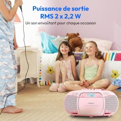 MEDION E66476 Stereo Sound System (Boombox, Lecteur CD, MP3, Cassette, Lecteur de Cassette Portable pour Enfants, Radio FM, AUX,