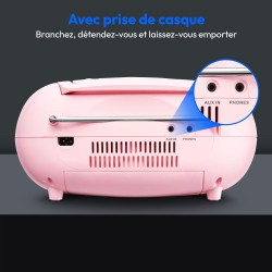 MEDION E66476 Stereo Sound System (Boombox, Lecteur CD, MP3, Cassette, Lecteur de Cassette Portable pour Enfants, Radio FM, AUX,