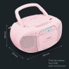 MEDION E66476 Stereo Sound System (Boombox, Lecteur CD, MP3, Cassette, Lecteur de Cassette Portable pour Enfants, Radio FM, AUX,