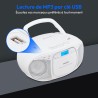 MEDION E66476 Stereo Sound System (Boombox, Lecteur CD, MP3, Cassette, Lecteur de Cassette Portable pour Enfants, Radio FM, AUX,