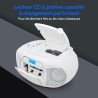 MEDION E66476 Stereo Sound System (Boombox, Lecteur CD, MP3, Cassette, Lecteur de Cassette Portable pour Enfants, Radio FM, AUX,