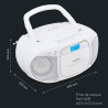 MEDION E66476 Stereo Sound System (Boombox, Lecteur CD, MP3, Cassette, Lecteur de Cassette Portable pour Enfants, Radio FM, AUX,